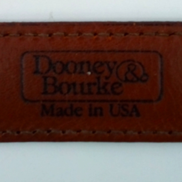 Rare Vintage DOONEY & BOURKE Red Brown Leather Belt Wellington Calf 36 Gold - Picture 2 of 9